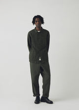 TOAST - Alfie Garment Dyed Herringbone Trousers - Dark Moss