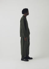 TOAST - Alfie Garment Dyed Herringbone Trousers - Dark Moss