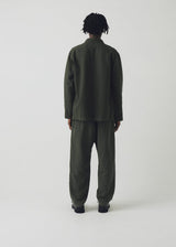 TOAST - Alfie Garment Dyed Herringbone Trousers - Dark Moss