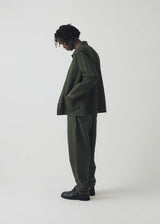 TOAST - Arlo Garment Dyed Herringbone Jacket - Dark Moss