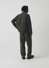 TOAST - Arlo Garment Dyed Herringbone Jacket - Dark Moss