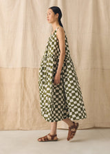 TOAST - Block Print Warp Check Sleeveless Dress