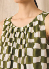 TOAST - Block Print Warp Check Sleeveless Dress