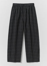 TOAST - Check Cotton Wool Barrel Leg Trousers