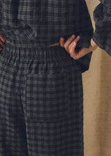 TOAST - Check Cotton Wool Barrel Leg Trousers