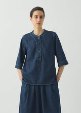 TOAST - Cotton Denim Placket Detail Top