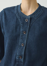 TOAST - Cotton Denim Placket Detail Top
