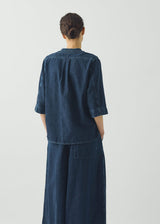 TOAST - Cotton Denim Placket Detail Top