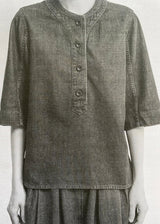 TOAST - Cotton Denim Placket Detail Top