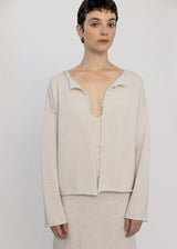 Francie - Doll's Reversible Cardigan - Ivory