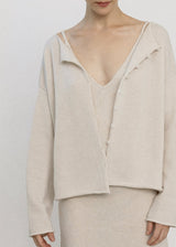 Francie - Doll's Reversible Cardigan - Ivory