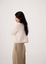 Francie - Doll's Reversible Cardigan - Ivory