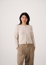 Francie - Doll's Reversible Cardigan - Ivory