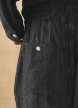 TOAST - Fine Stripe Crinkle Cotton Pleated Trousers