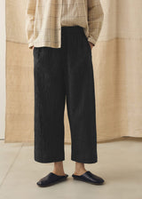 TOAST - Fine Stripe Crinkled Cotton Barrel Leg Trousers