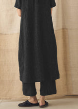 TOAST - Fine Stripe Crinkled Cotton V-Neck Dress