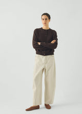 TOAST - Fine Wool Cotton Cardigan - Dark Chocolate