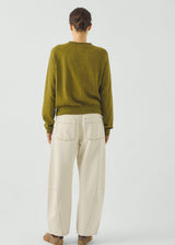 TOAST - Fine Wool Cotton Cardigan - Bright Olive