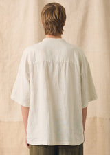 TOAST - Garment Dyed Linen Grandad Collar Shirt