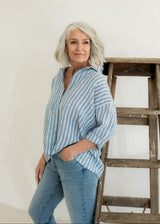 Meg By Design - Hamilton Linen Shirt - Boat Stripe