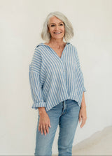 Meg By Design - Hamilton Linen Shirt - Boat Stripe