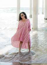 Meg By Design - Harper Linen Shirt - Red Ticking