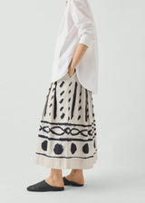 TOAST - Harvest Print Cotton Linen Poplin Skirt
