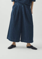 TOAST - Indigo Denim Pull On Cropped Trousers