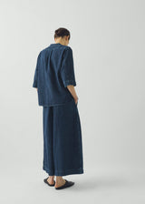 TOAST - Indigo Denim Pull On Cropped Trousers