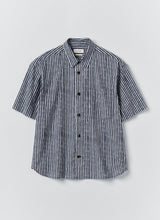 TOAST - Natural Dye Stripe Cotton Shirt -  Indigo
