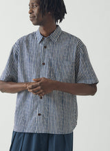 TOAST - Natural Dye Stripe Cotton Shirt  Indigo