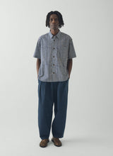 TOAST - Natural Dye Stripe Cotton Shirt -  Indigo