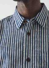 TOAST - Natural Dye Stripe Cotton Shirt -  Indigo