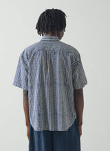 TOAST - Natural Dye Stripe Cotton Shirt -  Indigo