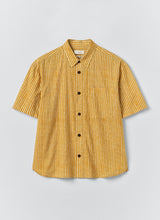 TOAST - Natural Dye Stripe Cotton Shirt -  Turmeric