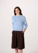Francie - Pebble Cotton Knit - Sky Blue