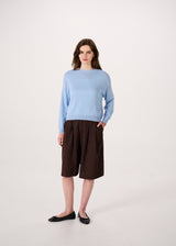 Francie - Pebble Cotton Knit - Sky Blue