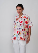 Hannoh Wessel - Samantha Shirt - Red Pink Flowers