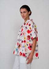 Hannoh Wessel - Samantha Shirt - Red Pink Flowers