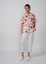 Hannoh Wessel - Samantha Shirt - Red Pink Flowers