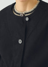TOAST - Sculpted Brushed Cotton Canvas Jacket - Black