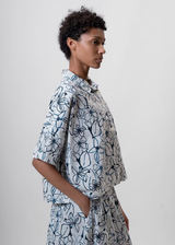 Aequamente - Shirt - 26158 - Blue Flowers
