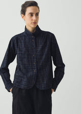 TOAST - Space Dyed Indigo Check Shirt
