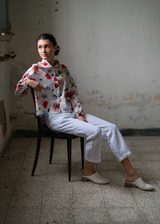 Hannoh Wessel - Stella Shirt - Red Pink Flowers