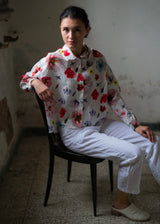 Hannoh Wessel - Stella Shirt - Red Pink Flowers