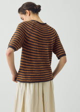 TOAST - Stripe Linen Cotton Knitted Tee