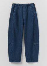 TOAST - Twisted Seam Cotton Linen Denim Trousers 