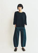 TOAST - Twisted Seam Cotton Linen Denim Trousers