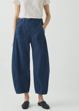 TOAST - Twisted Seam Cotton Linen Denim Trousers