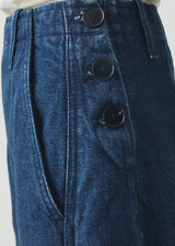 TOAST - Twisted Seam Cotton Linen Denim Trousers